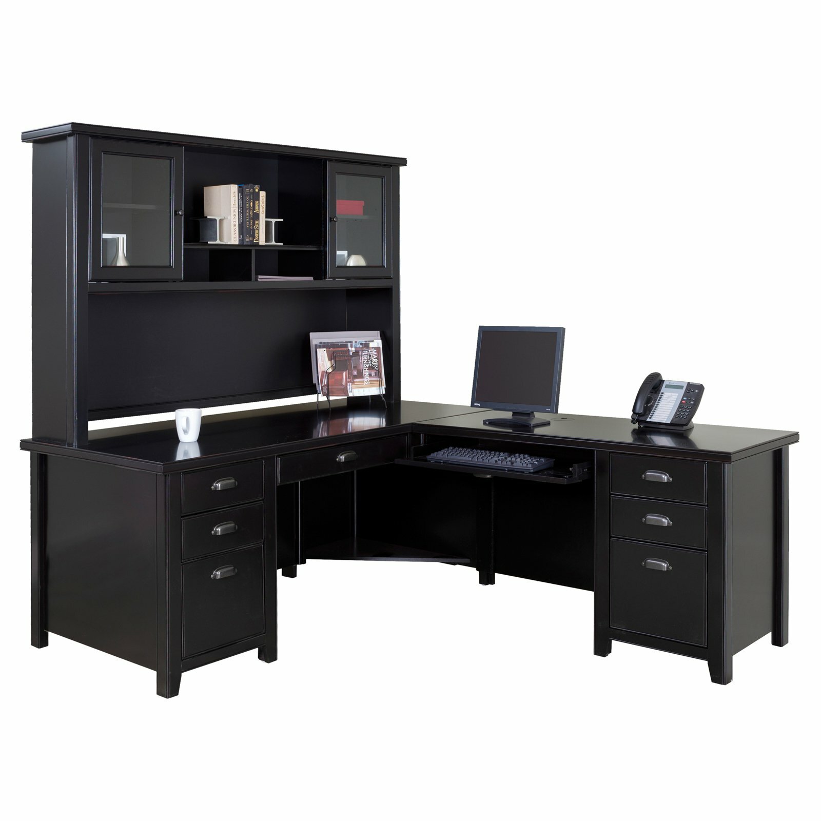 20 New Mainstays L Shaped Desk With Hutch Multiple Finishes