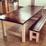 rustic dining table stained and distressed farmhouse table