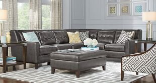 sofa couch for living room reina point gray leather 4 pc sectional KZDLRYO