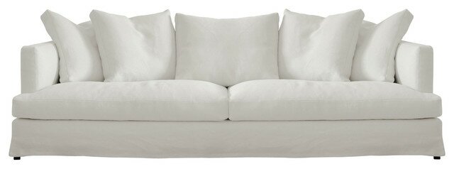 white sofas bradshaw contemporary linen slipcovered white sofa LRPEQGJ